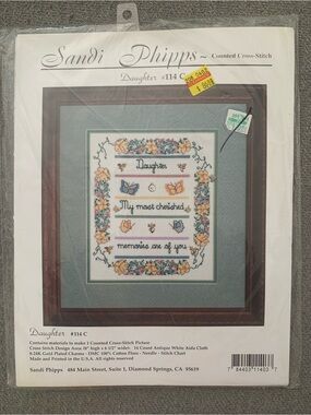 Vintage Sandy Phipps "Daughter" Counted Cross-Stitch Pattern